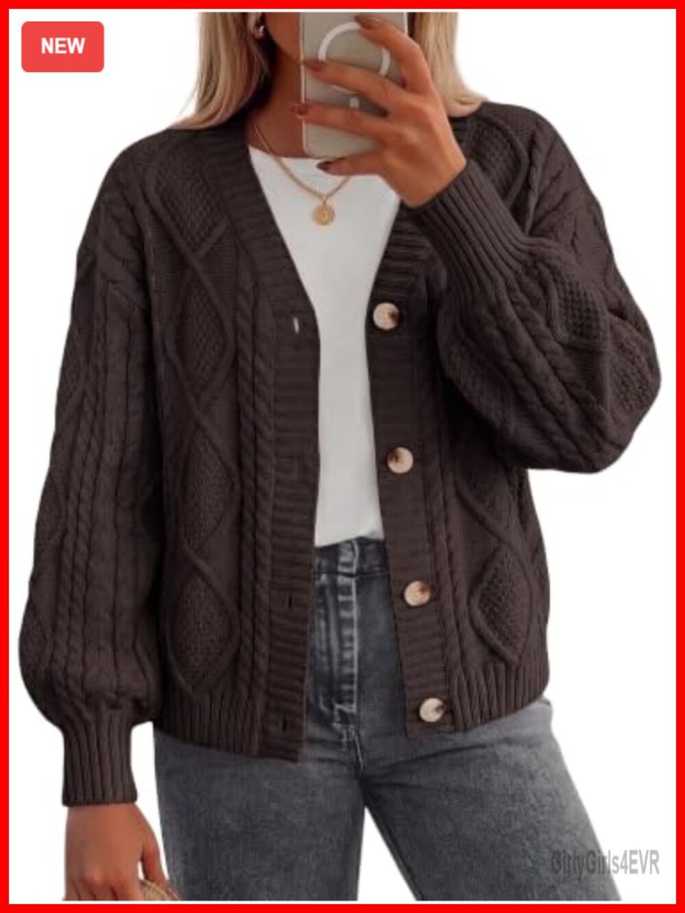 Womens Chunky Cable Knit Open Front Cardigan Oversized Fall Sweater